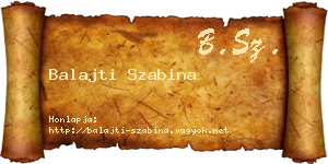 Balajti Szabina névjegykártya